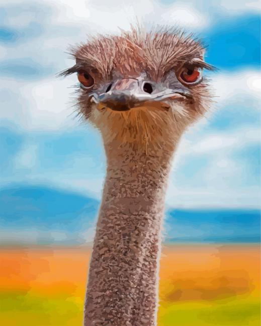 Aesthetic Ostrich paint by numbers