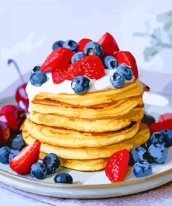 Pancakes With Fruits paint by numbers