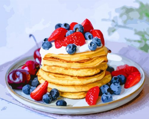 Pancakes With Fruits paint by numbers