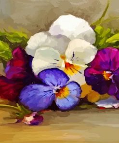 Pansies Flowers Art paint by numbers