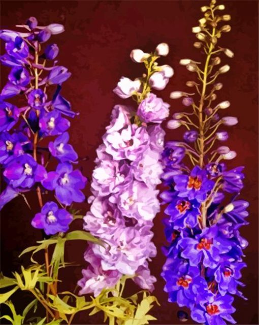 Purple Larkspur Flowers paint by numbers