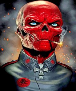 Aesthetic Red Skull paint by numbers