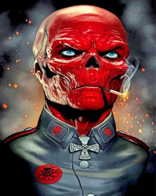 Aesthetic Red Skull paint by numbers