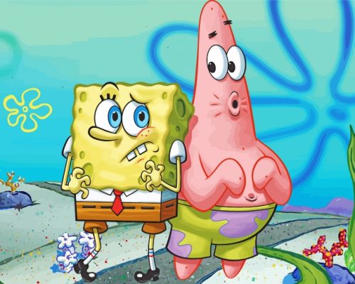 Spongebob And Patrick paint by numbers