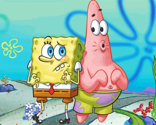 Spongebob And Patrick paint by numbers