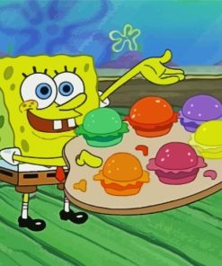 Spongebob And Burgers paint by numbers