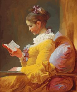 A Young Girl Reading paint by numbers