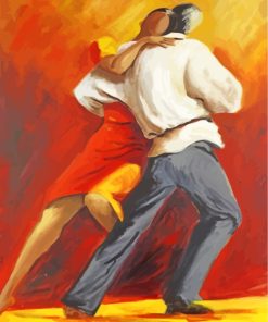 Abstract Tango Dancers paint by numbers