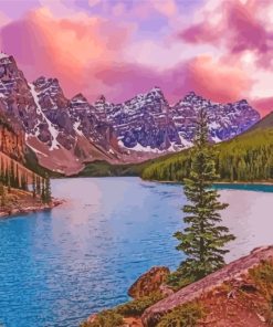 Alberta Moraine Lake Sunset paint by numbers