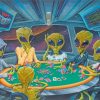 Aliens Playing Poker paint by numbers