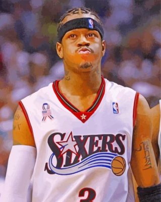 Allen Ezail Iverson PLayer paint by numbers