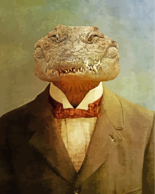 Alligator In Suit paint by numbers