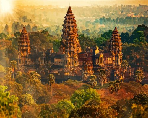 Angkor Wat Cambodia paint by numbers