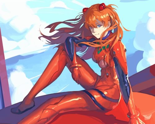 Japanese Anime Girl Asuka paint by numbers