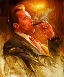 Arnold Smoking Cigar paint by numbers