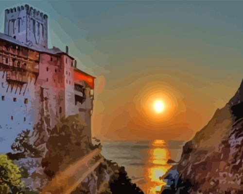 Mount Athos At Sunset paint by numbers