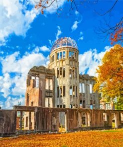 Atomic Bomb Dome Hiroshima paint by numbers