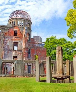 Aesthetic Atomic Bomb Dome paint by numbers