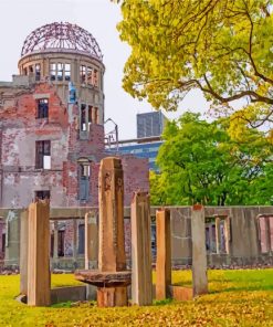 Japanese Atomic Bomb Dome paint by numbers