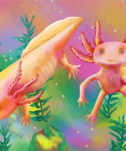 Axolotl Amphibian paint by numbers