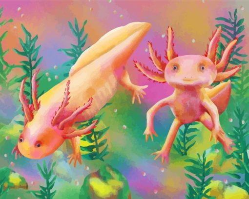 Axolotl Amphibian paint by numbers