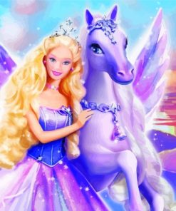 Barbie And Purple Horse paint by numbers