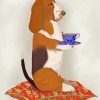 Basset Taking Tea paint by numbers