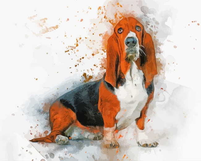 Basset Dog Art paint by numbers