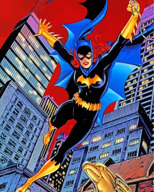 Flying Batgirl Cartoons paint by numbers