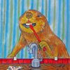 Beaver Washing Teeth paint by numbers