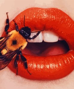 Bee On Red Lips paint by numbers