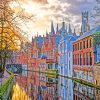 Belgium Brugge Canal paint by numbers