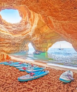 The Cave Beach Algarve Portugal paint by numbers