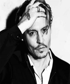 Black And White Jonny Depp paint by numbers