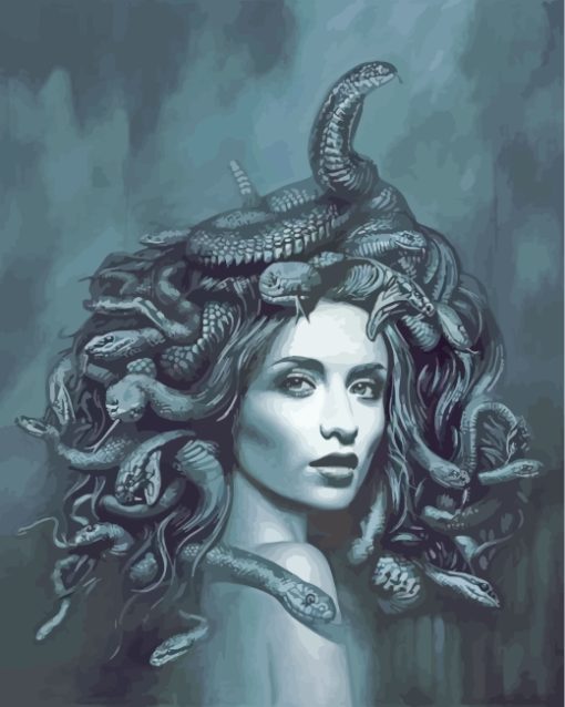 Black And White Medusa paint by numbers