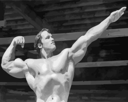 Black And White Arnold Schwarzenegger paint by numbers