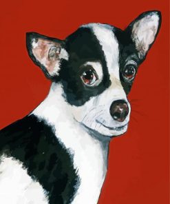 Black White Chihuahua paint by numbers