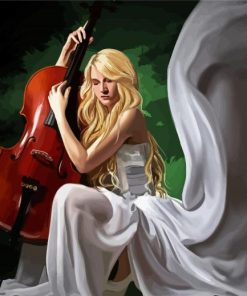 Blonde Girl Playing Cello paint by numbers