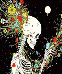 Blooming Floral Skeleton paint by numbers