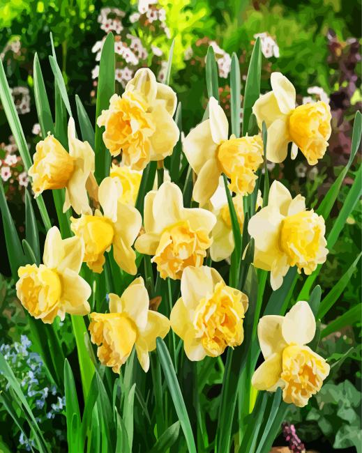Yellow Daffodils Blooming paint by numbers