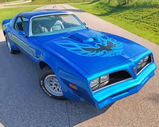 Blue Firebird Car paint by numbers