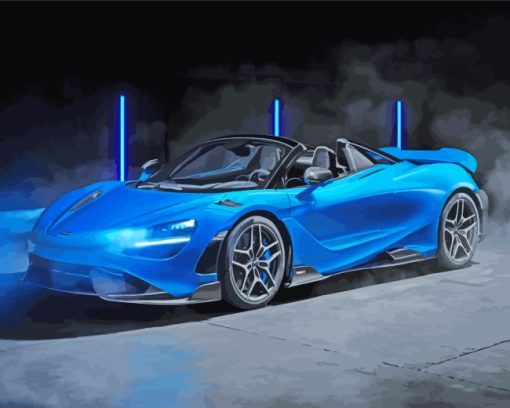 Blue Mclaren Car paint by numbers