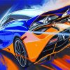 Orange Blue Mclaren Car paint by numbers