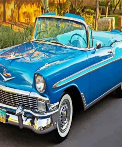 Blue Retro Chevrolet paint by numbers