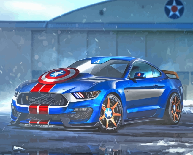 Captain America Shelby Car paint by numbers