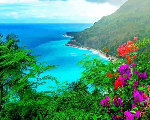 Aesthetic Caribbean Seascape paint by numbers