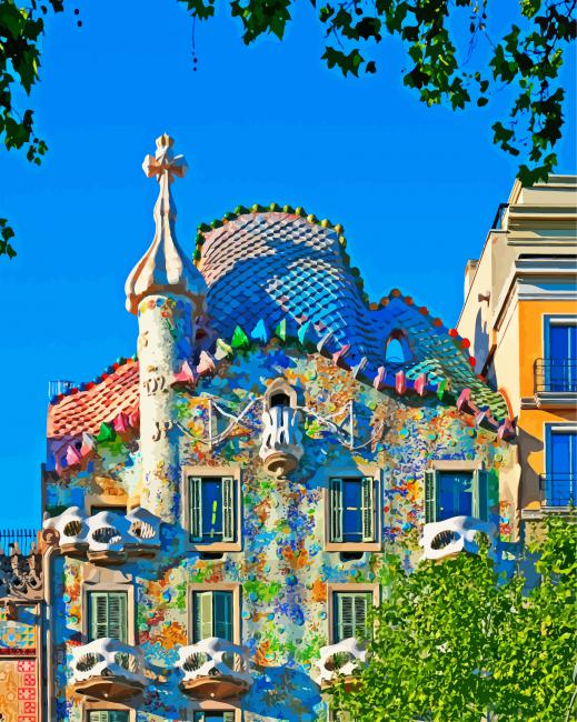 Casa Batllo Building paint by numbers