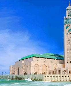 Casablanca Hassan II Mosque paint by numbers