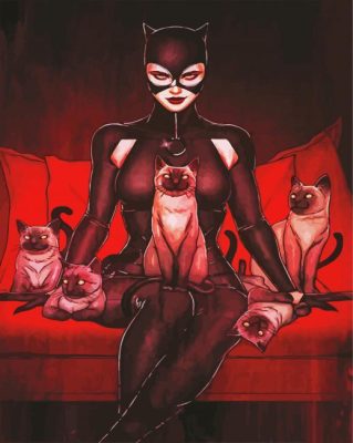 Catwoman And Cats paint by numbers