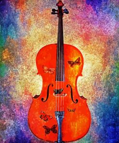 Cello With Butterflies paint by numbers